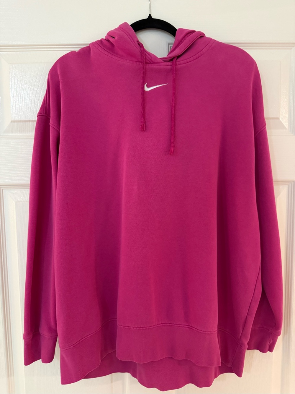 Nike Magenta Pullovers Hoodie with White Swoosh